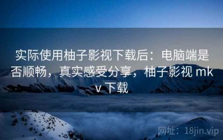 实际使用柚子影视下载后：电脑端是否顺畅，真实感受分享，柚子影视 mkv 下载