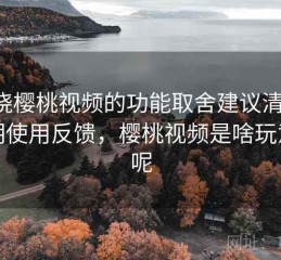 围绕樱桃视频的功能取舍建议清单：长期使用反馈，樱桃视频是啥玩意儿呢