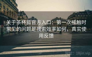 关于茶杯狐官方入口：第一次接触时常见的问题是搜索效率如何，真实使用反馈