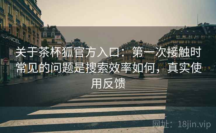 关于茶杯狐官方入口：第一次接触时常见的问题是搜索效率如何，真实使用反馈