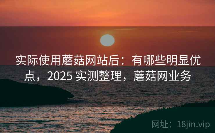 实际使用蘑菇网站后：有哪些明显优点，2025 实测整理，蘑菇网业务